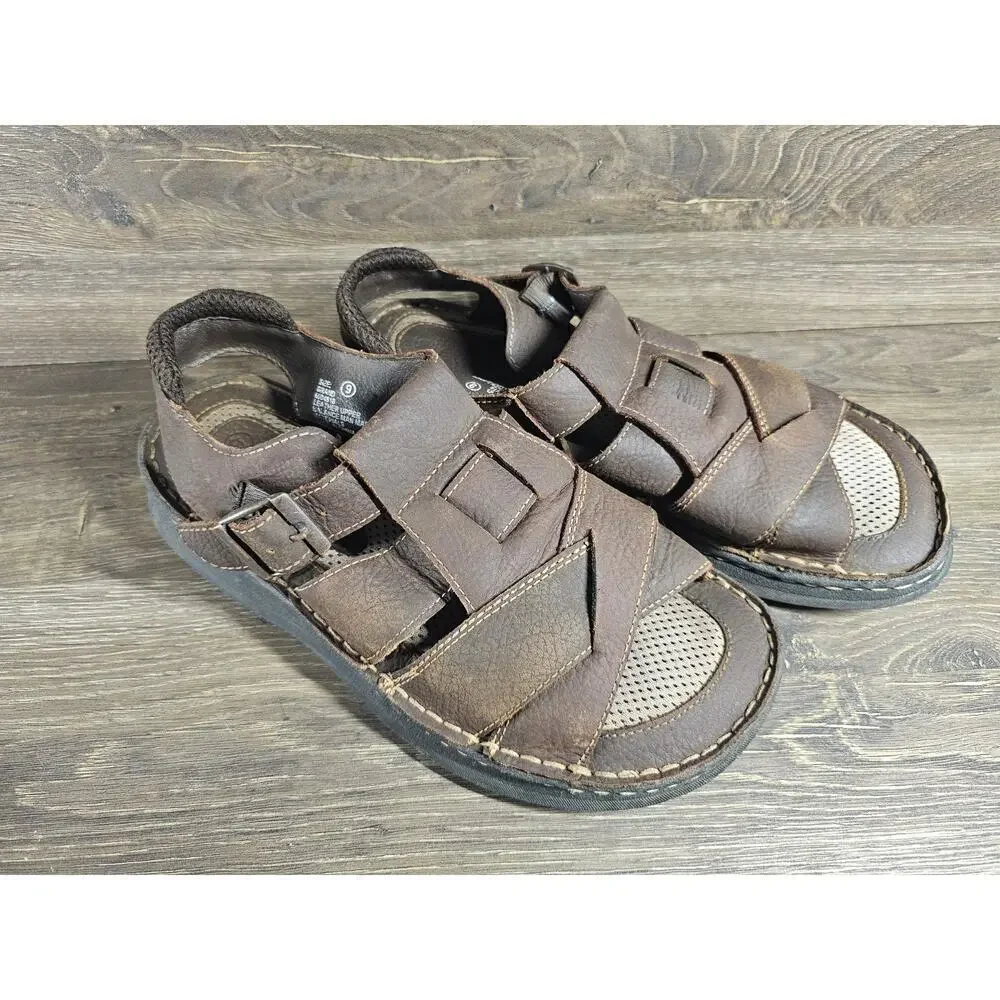 Earth Spirit Mens Fisherman Strappy Chunky Sandals Leather Mens Sz 9 - 6004818